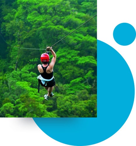 Person on a zipline - Andavo Meetings & Incentives